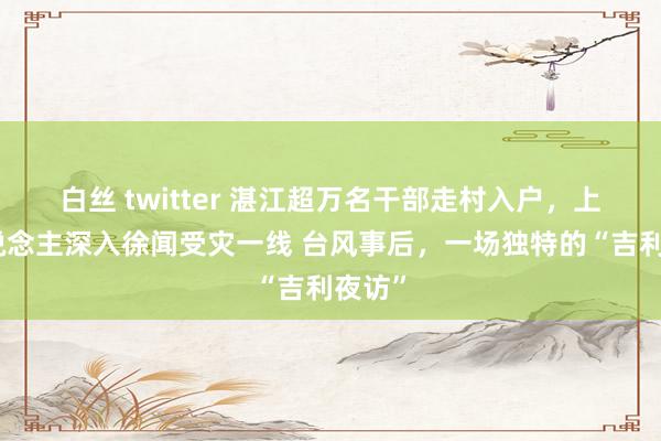 白丝 twitter 湛江超万名干部走村入户，上千东说念主深入徐闻受灾一线 台风事后，一场独特的“吉利夜访”