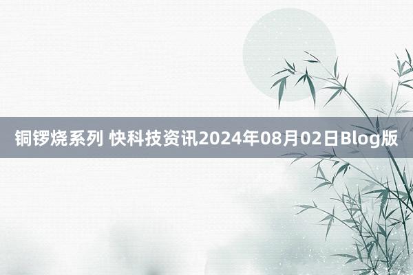 铜锣烧系列 快科技资讯2024年08月02日Blog版